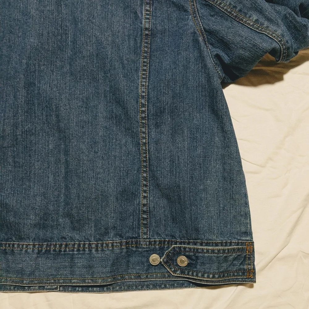 Liz Claiborne Denim Jean Jacket Blue 100% Cotton Button Chest Pockets 2X Plus Sz